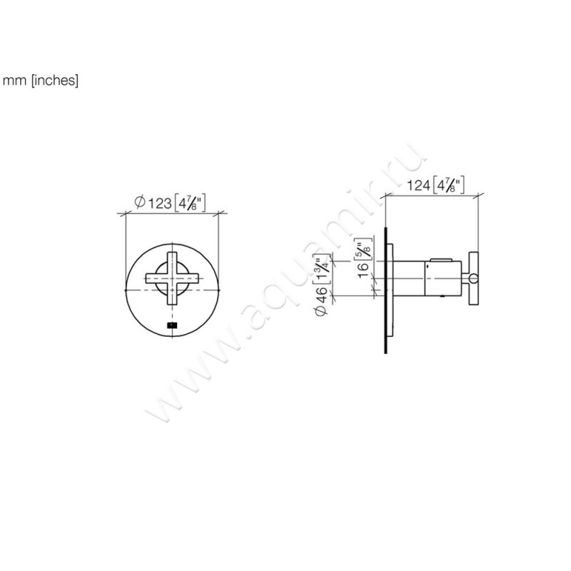 Термостатический смеситель Dornbracht TARA 36503892-10 размеры