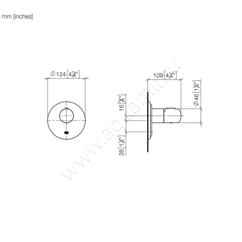 Термостатический смеситель Dornbracht MADISON 36503977-06 размеры