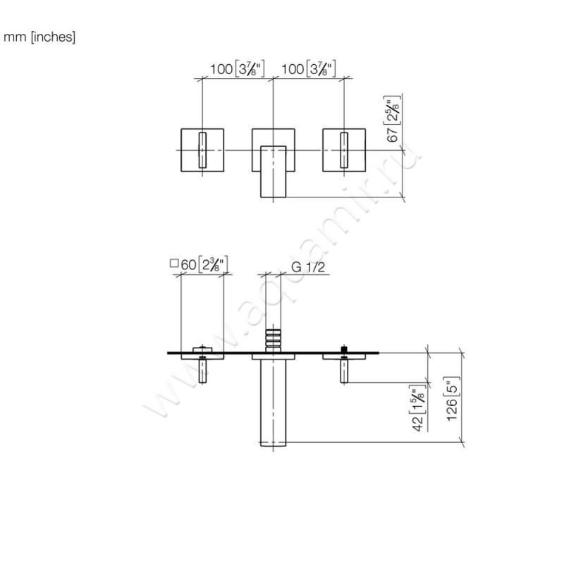 Смеситель для раковины Dornbracht МЕМ 36702782-19 размеры