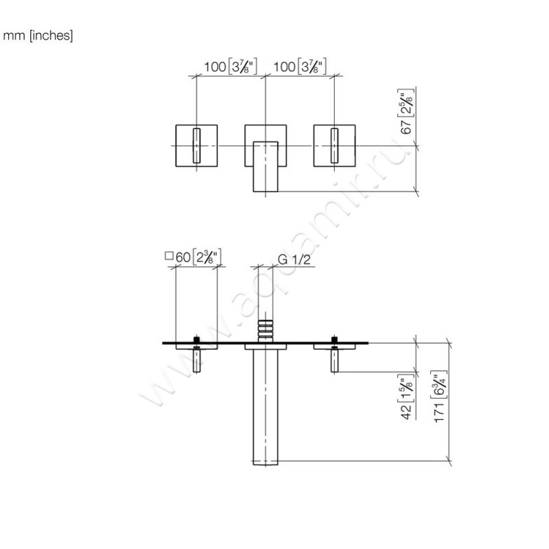 Смеситель для раковины Dornbracht МЕМ 36707782-99 размеры