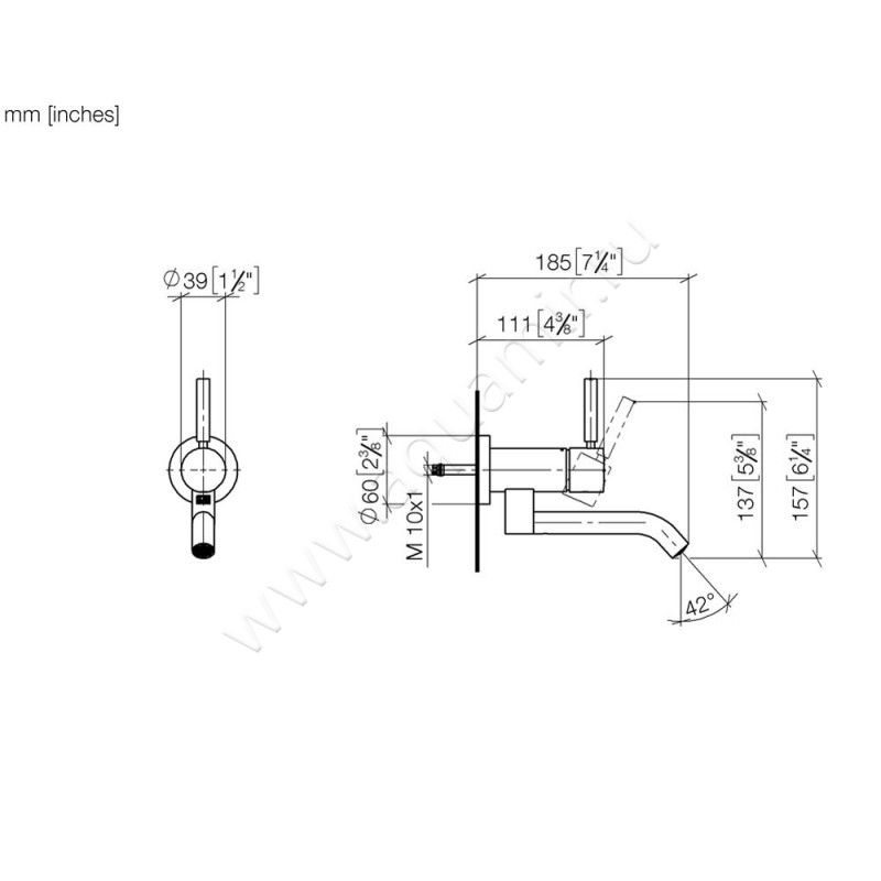 Смеситель для раковины Dornbracht META 36805660-93 размеры