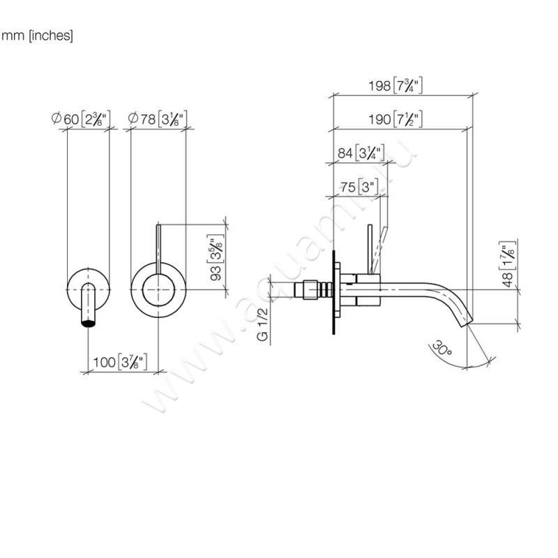 Смеситель для раковины Dornbracht META 36860662-00 размеры