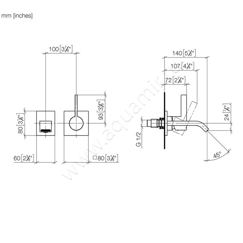 Смеситель для раковины Dornbracht IMO 36860670-00 размеры