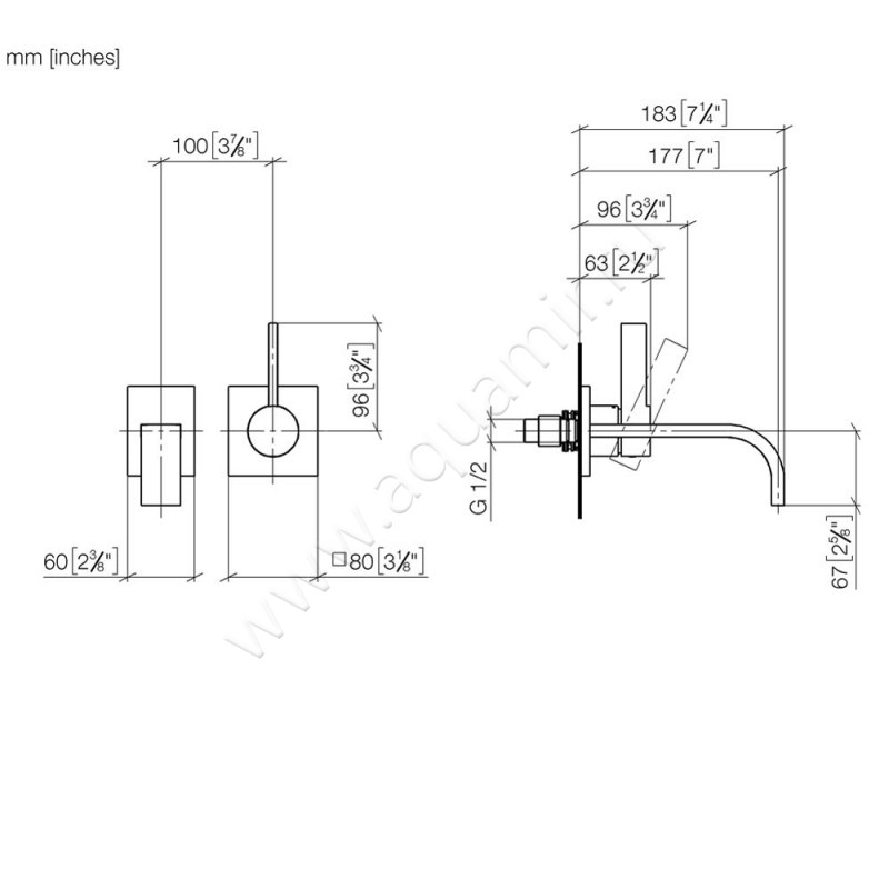 Смеситель для раковины Dornbracht МЕМ 36860782-06 размеры