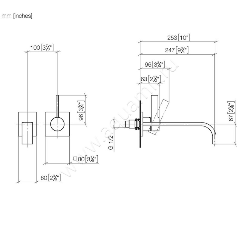 Смеситель для раковины Dornbracht МЕМ 36862782-19 размеры