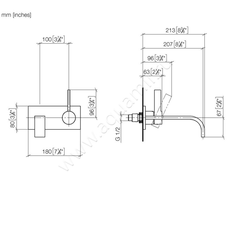 Смеситель для раковины Dornbracht МЕМ 36864782-06 размеры