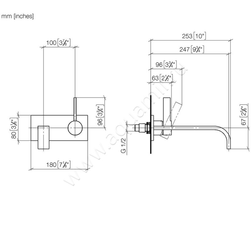 Смеситель для раковины Dornbracht МЕМ 36865782-06 размеры