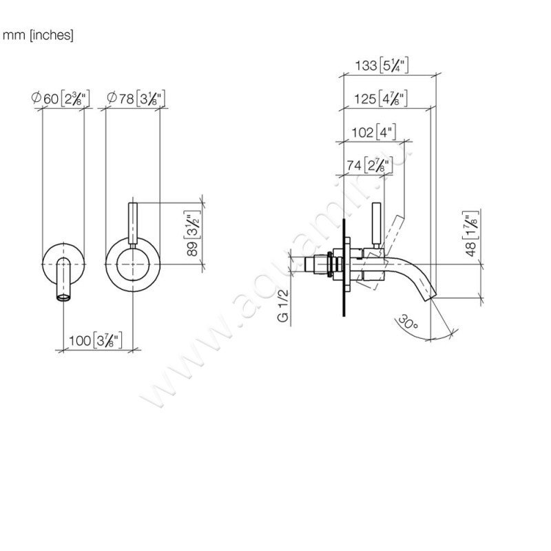 Смеситель для раковины Dornbracht META 36867660-33 размеры