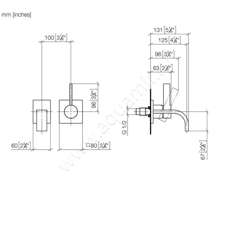 Смеситель для раковины Dornbracht МЕМ 36867782-46 размеры