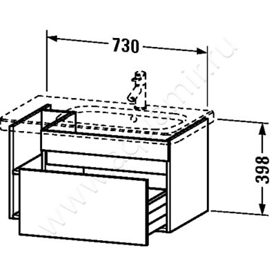Тумба под раковину Duravit DuraStyle DS639305252 размеры