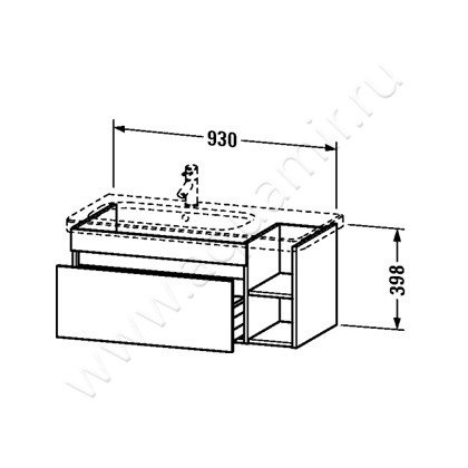 Тумба под раковину Duravit DuraStyle DS639705252 размеры