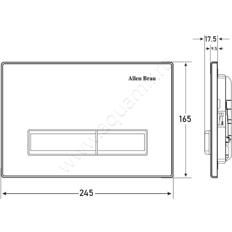 Кнопка смыва Allen Brau Fantasy 9.20003.20 размеры