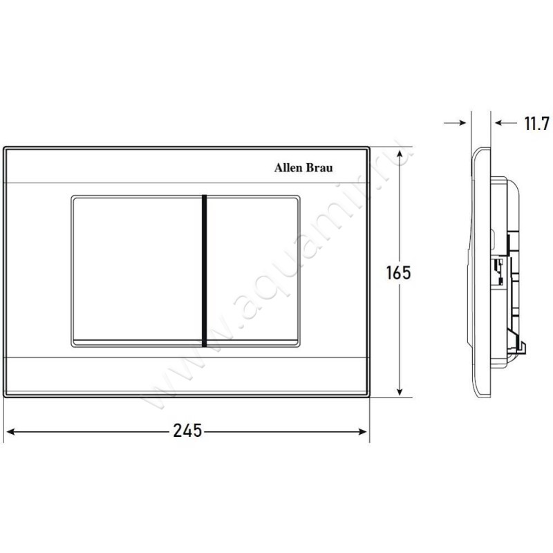 Кнопка смыва Allen Brau Liberty 9.20002.20 размеры
