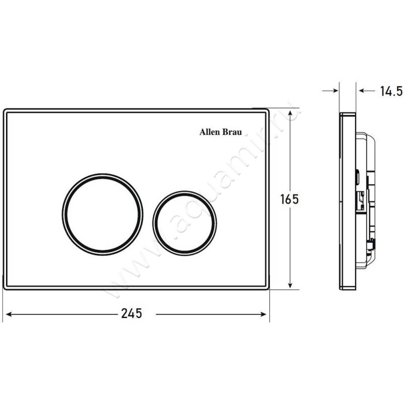 Кнопка смыва Allen Brau Priority 9.20001.MG размеры