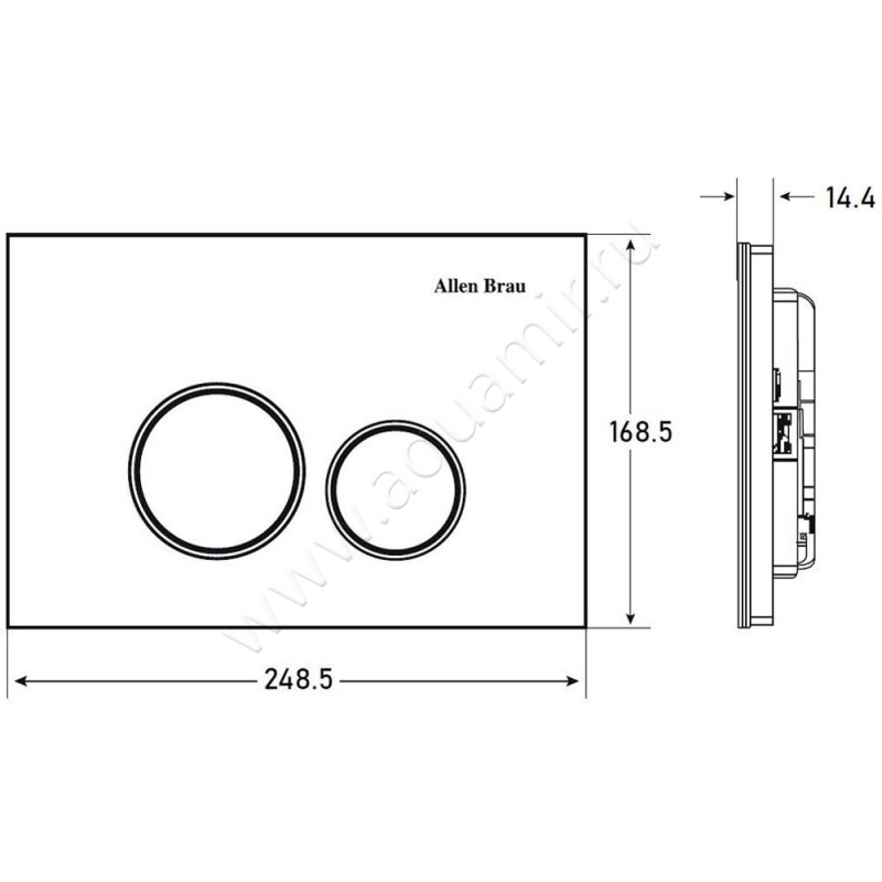 Кнопка смыва Allen Brau Priority 9.20005.31 размеры