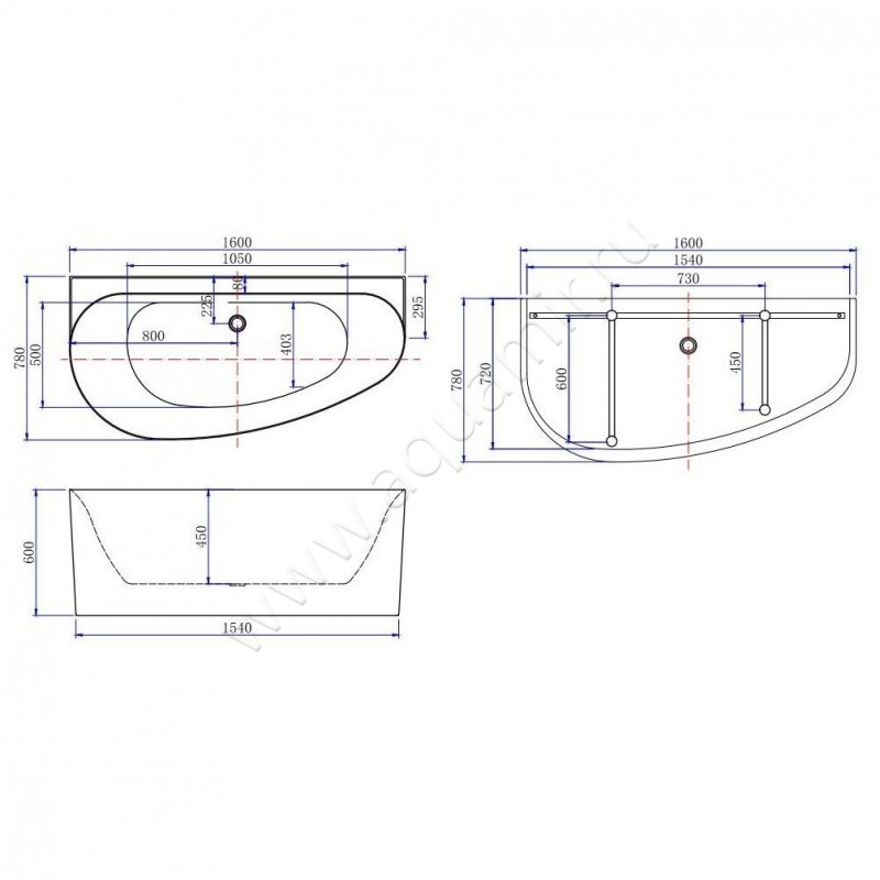 Акриловая ванна Allen Brau Priority 2.31005.20B размеры