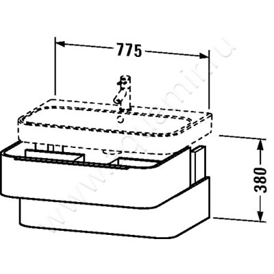 Тумба для раковины Duravit Happy D.2 H2636502222 размеры