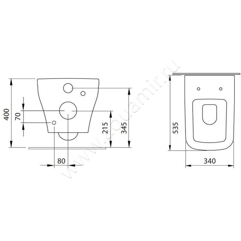 Унитаз подвесной Allen Brau INFINITY 4.21011.20 размеры