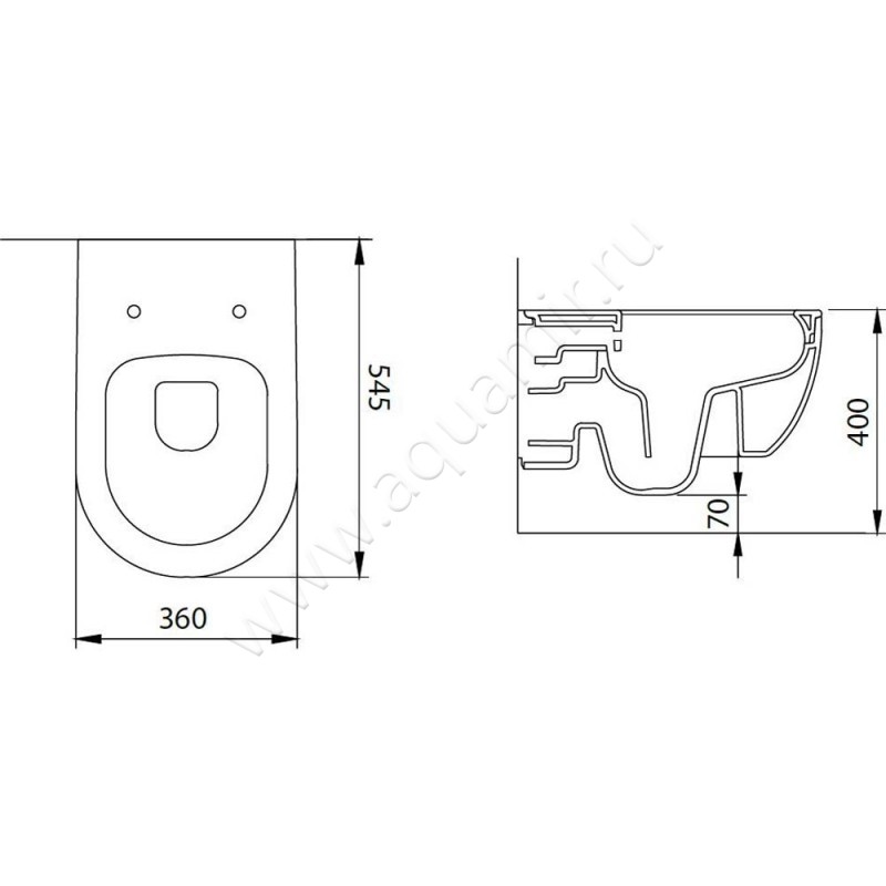 Унитаз подвесной Allen Brau PRIORITY 4.31001.31 размеры
