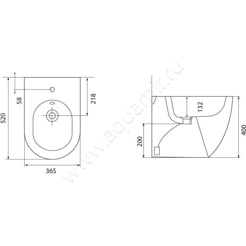 Унитаз приставной Allen Brau REALITY 4.32004.20 размеры