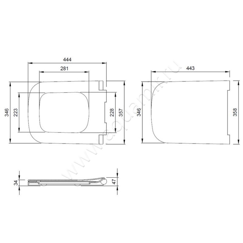 Крышка-сиденье Allen Brau Infinity 4.21014.AN размеры