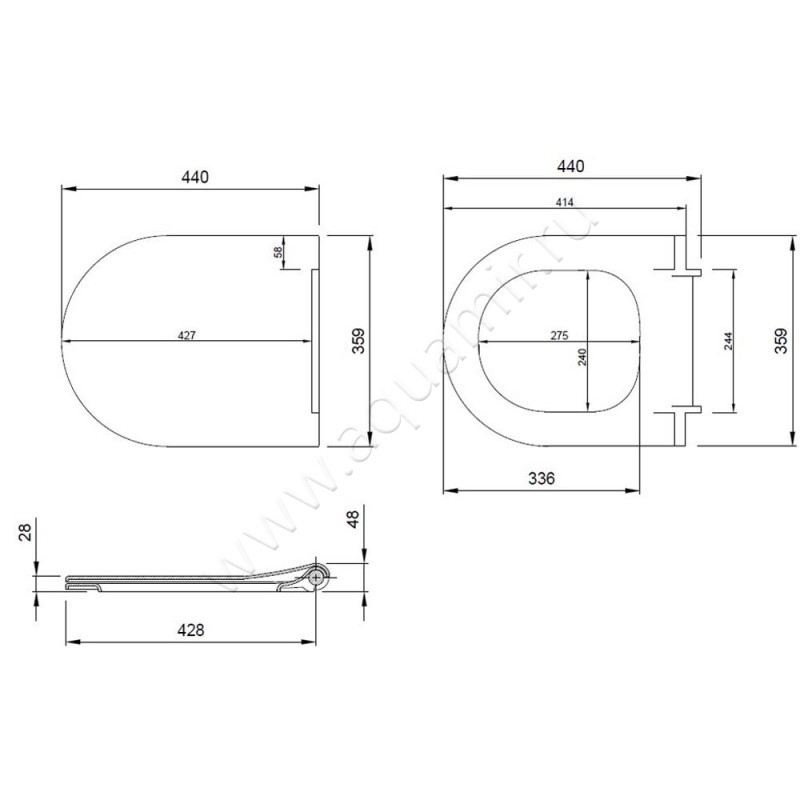Крышка-сиденье Allen Brau Priority 4.31004.20 размеры