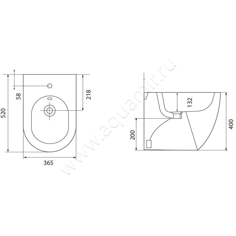 Биде напольное Allen Brau Reality 4.32005.20 размеры
