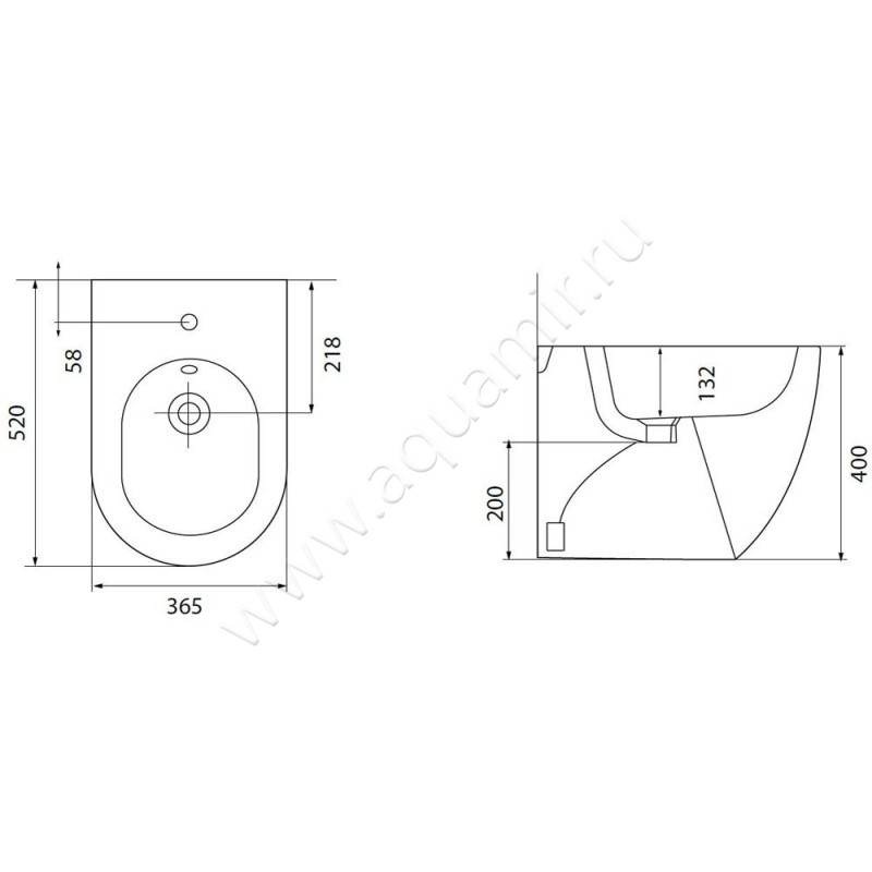 Биде напольное Allen Brau Reality 4.32005.31 размеры