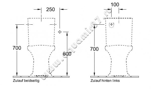 Бачок для унитаза Villeroy & Boch Hommage 7721A1R1 размеры