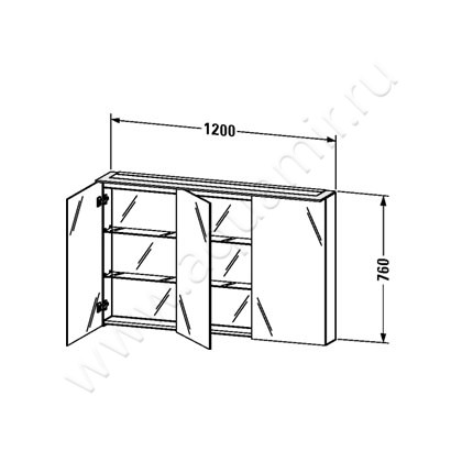 Зеркальный шкаф с подсветкой Duravit Happy D.2 H2759602222 размеры