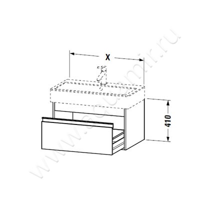 Тумба для раковины Duravit Ketho KT668901818 размеры