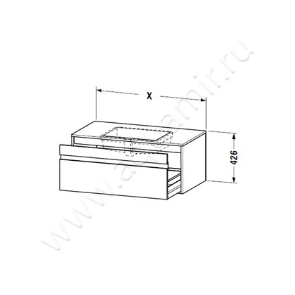 Тумба под раковину Duravit Ketho KT689401818 размеры