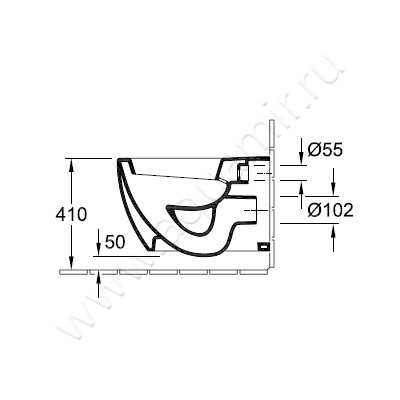 Унитаз подвесной Villeroy & Boch SUBWAY 66031001 + 9M55Q101 размеры