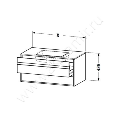 Тумба под раковину Duravit Ketho KT685601818 размеры