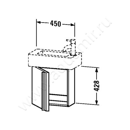 Тумба под раковину Duravit Vero VE6270L1818 размеры
