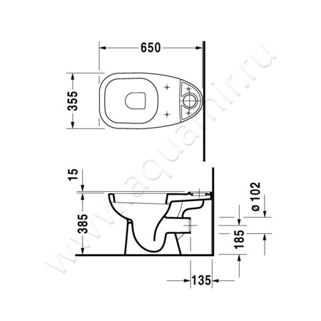 Унитаз-компакт Duravit D-CODE 21110900002 + 0927100004 + 0067310000 размеры