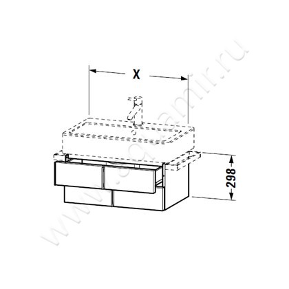 Тумба под раковину Duravit Vero VE620601818 размеры