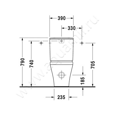 Унитаз-компакт Duravit DURASTYLE 2155090000 + 0935100005 + 0063790000 размеры