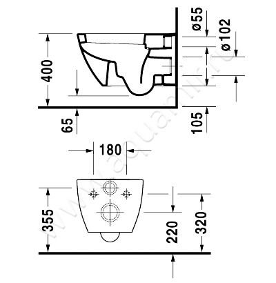Унитаз подвесной Duravit HAPPY D.2 2221090000 + 0064590000 размеры