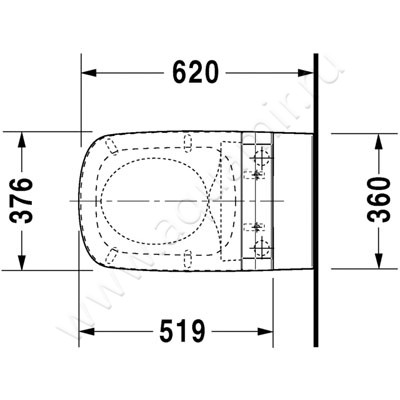 Унитаз подвесной с функцией биде Duravit DURASTYLE 2542590000 + 611200002000300 размеры