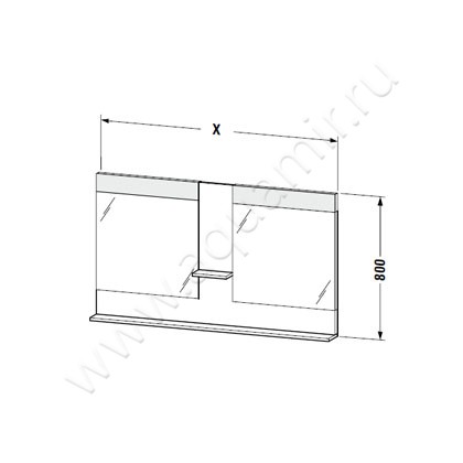 Зеркало с подсветкой Duravit Vero VE736201818 размеры