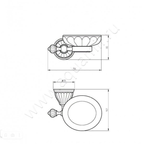 Мыльница настенная Migliore Olivia 17508 размеры