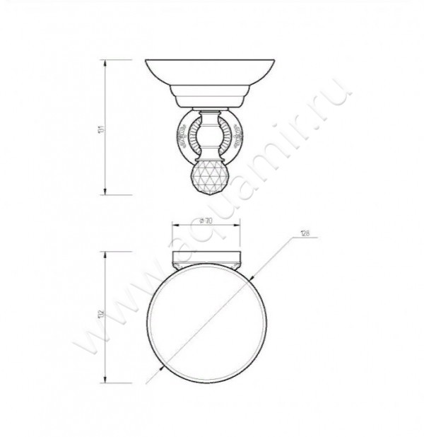 Мыльница настенная Migliore Cristalia 16822 размеры