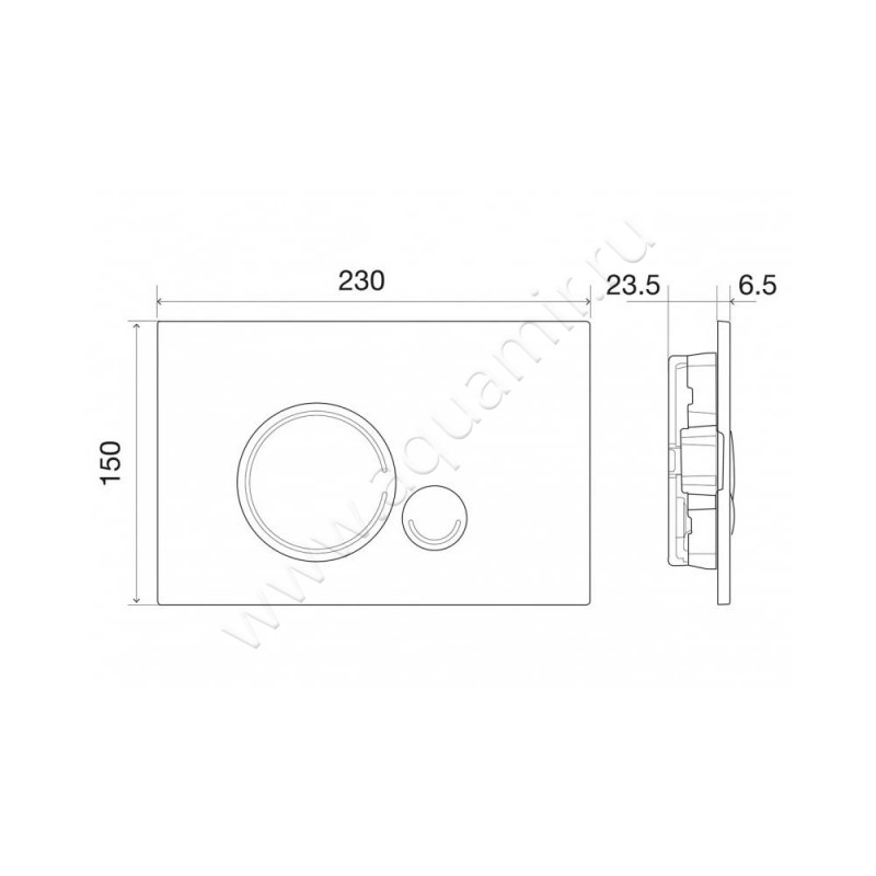 Кнопка смыва BelBagno SFERA BB014-SR-BIANCO размеры