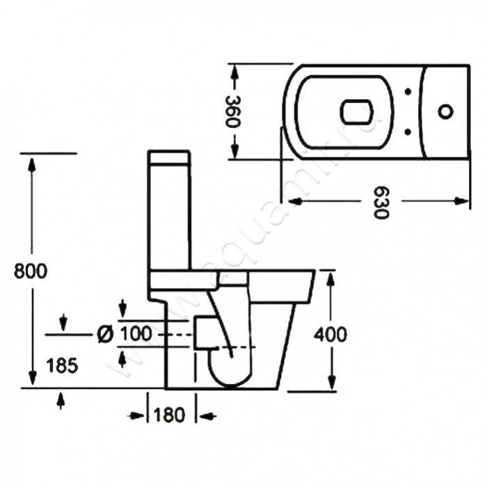 Унитаз-компакт BelBagno MATTINO BB1060CPR + BB1060T + BB2007SC размеры