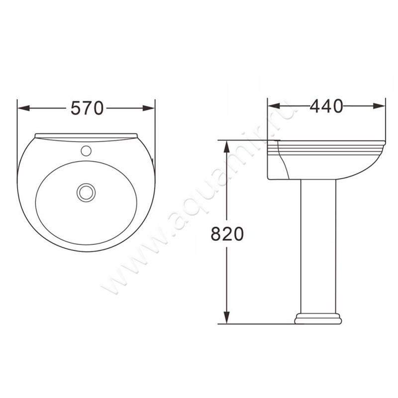 Раковина подвесная Azario BENTY AZ-337P размеры