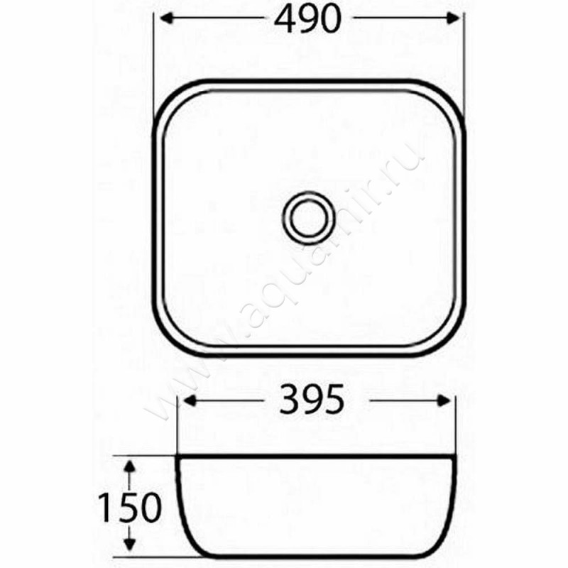 Раковина-чаша накладная Azario AZ-2143 размеры