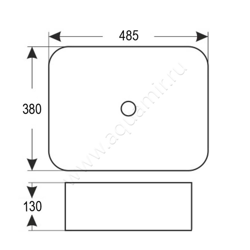 Раковина-чаша накладная Azario AZ2217 размеры