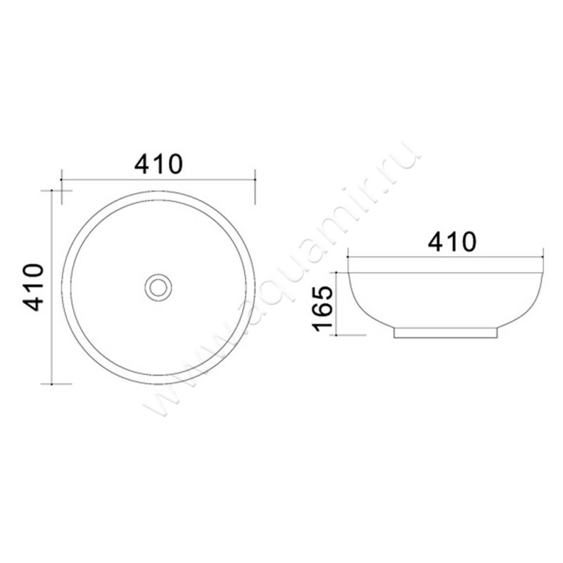Раковина-чаша накладная Azario AZ-4947 размеры