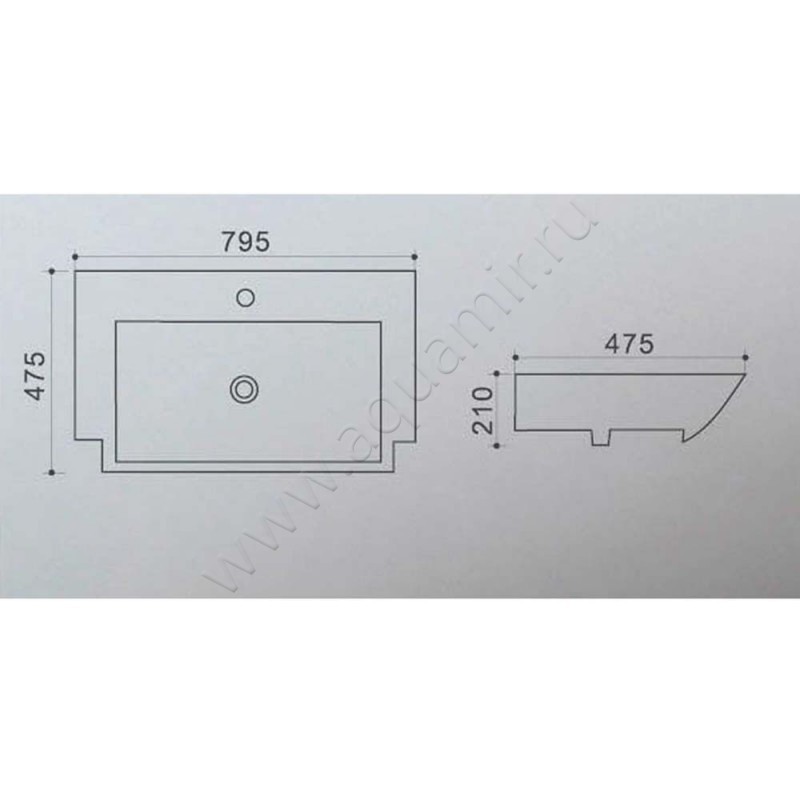 Раковина подвесная Azario AZ-40094 размеры